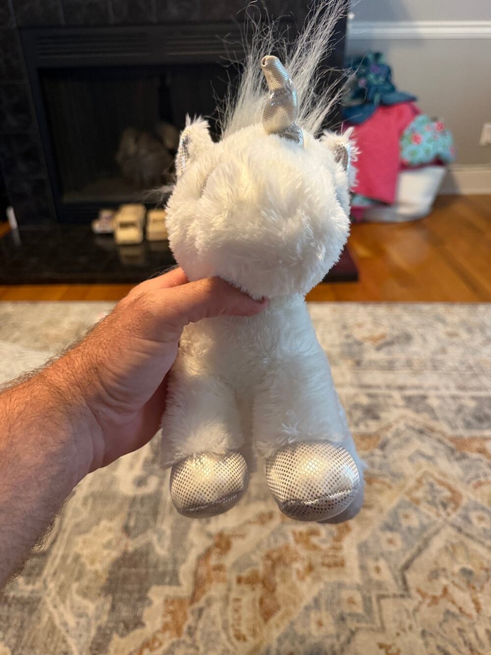 Aurora White Unicorn Plush Silver Horn Hooves Mane Stuffed Animal
